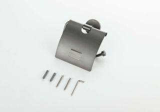 Бумагодержатель с крышкой Aquatek Бетта AQ4609BGM оружейная сталь